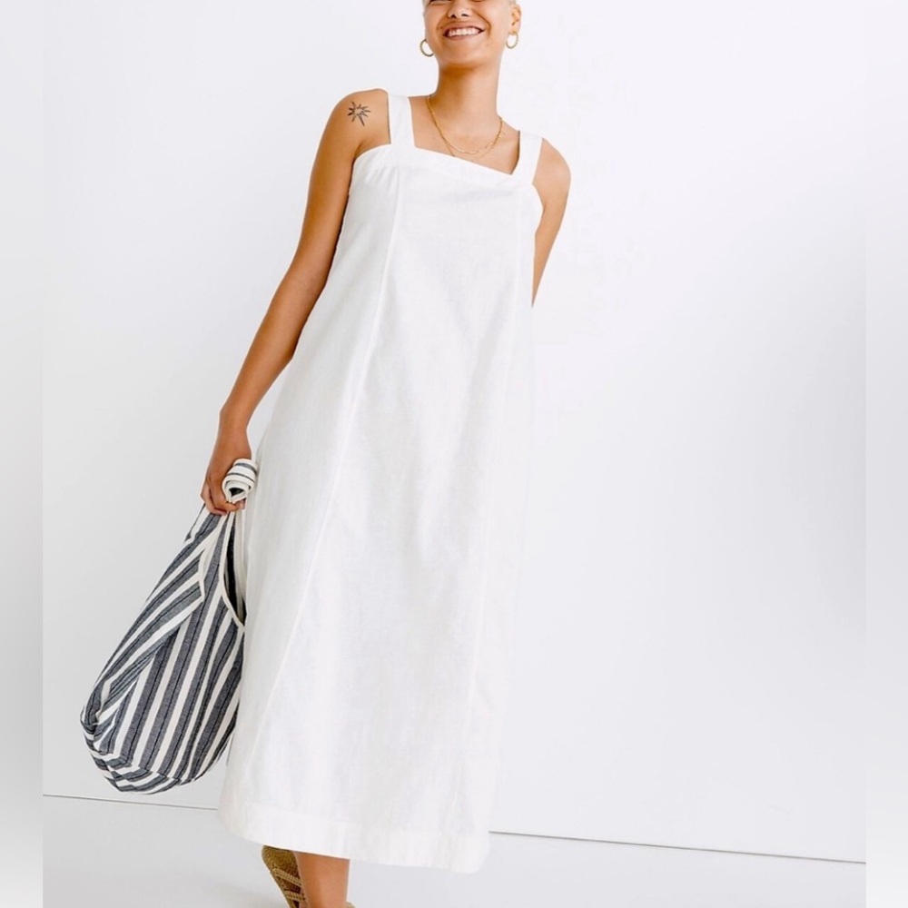Madewell NWT Linen Blend Princess seamed Mini Dress Small